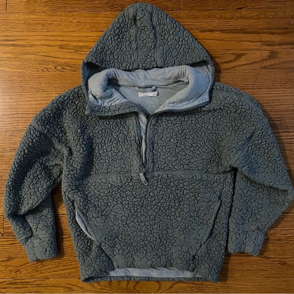 Prana Sherpa Fleece 1/4 Zip Fully Lined Hoodie Sweatshirt